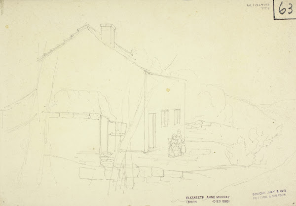 Sketch of House with Mother and Children