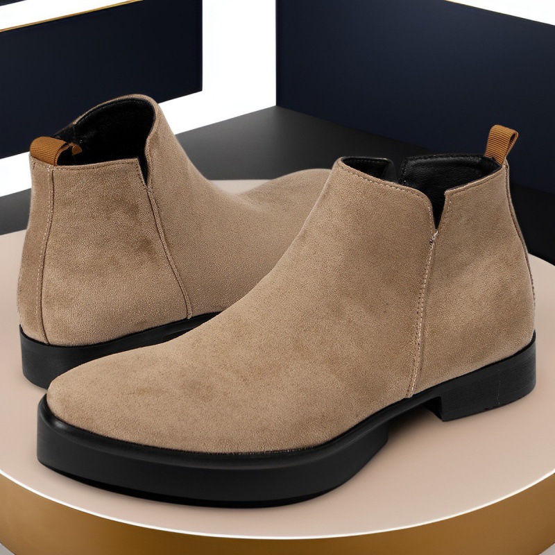 Men's Chelsea Boots with Side Zipper
