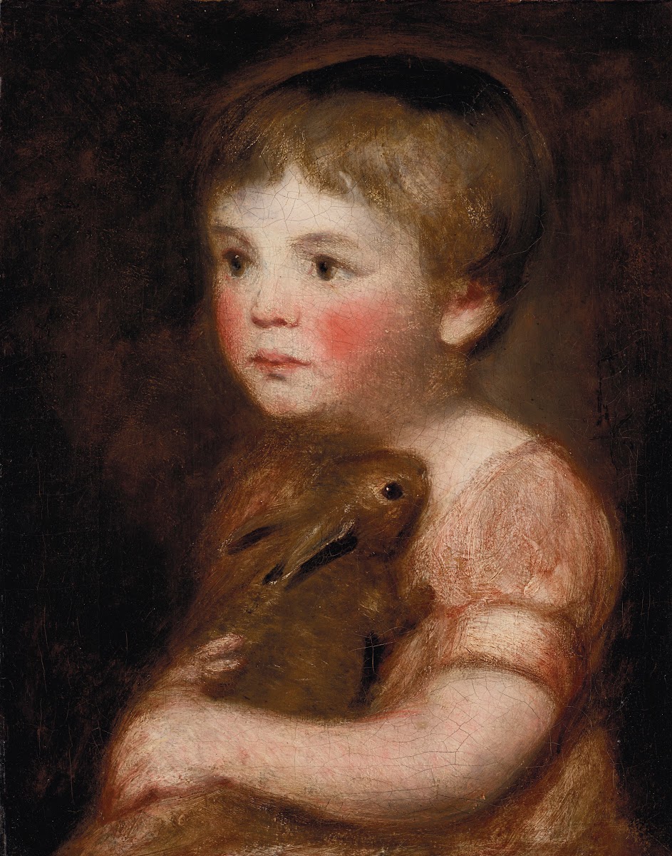 Miss Lewis with a rabbit