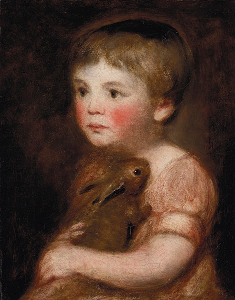 Miss Lewis with a rabbit