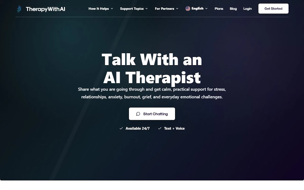 Captura de Therapy with AI