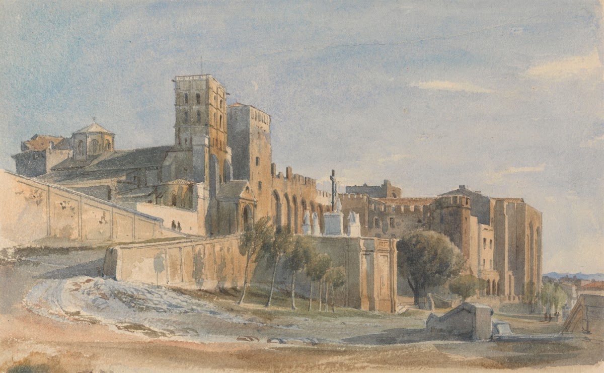 The Cathedral and Palace of the Popes Avignon 1836