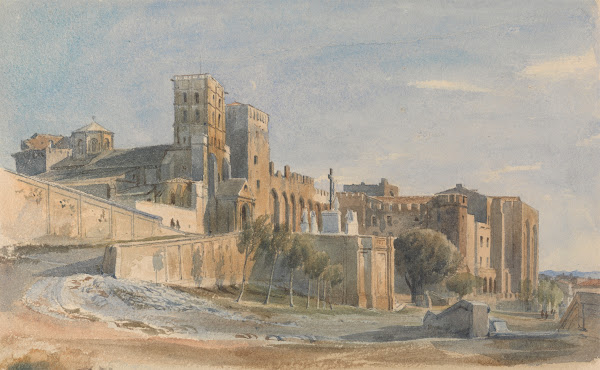 The Cathedral and Palace of the Popes Avignon 1836