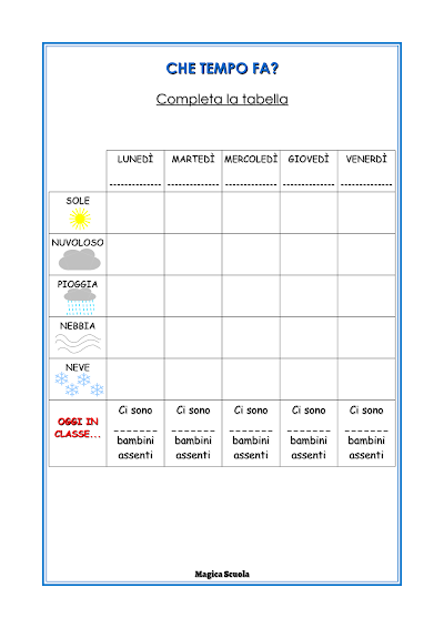 Anteprima della prima pagina: Scheda settimanale