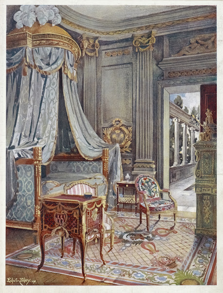 Carved and gilt draped domed bed lit a couronne style Louis XVI 1910   1911