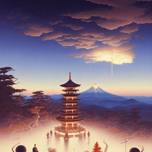 Imagen de un edificio moderno. Un tradicional torii japonés.