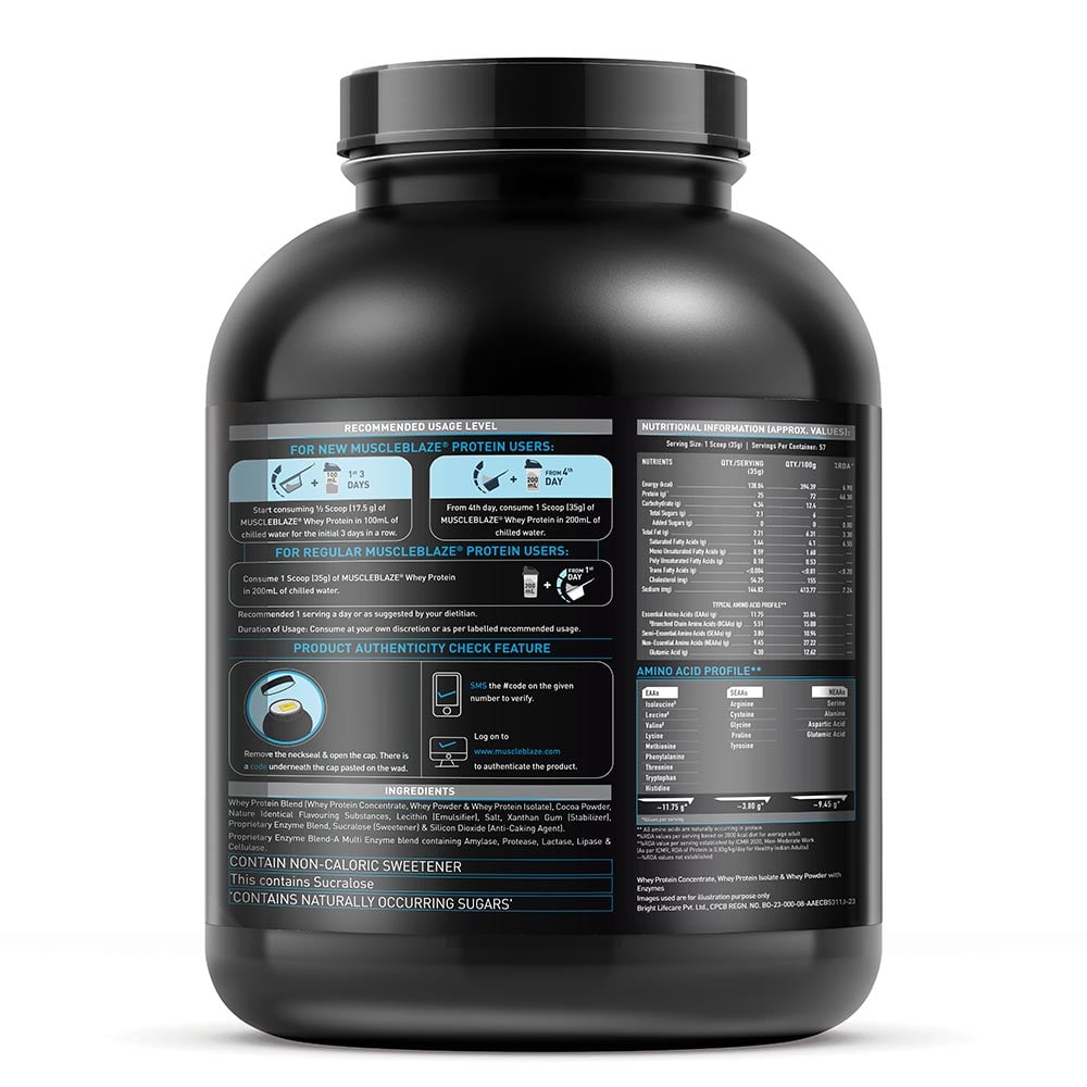 100% Whey Protein Supplement Powder with Digestive Enzyme — Rich Milk Chocolate, 4.4 lb