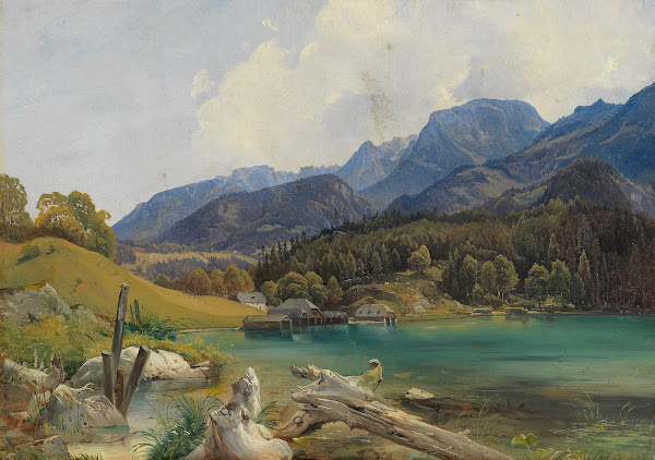 Königssee mit dem Einschiffungsplatz Ca 1830