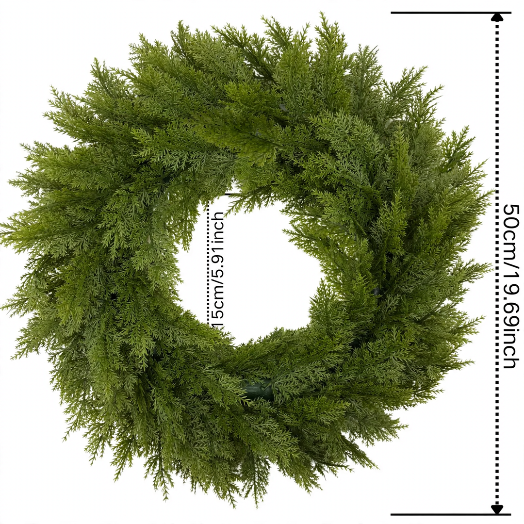 Artificial Christmas Wreath with Pine Needles and Berries