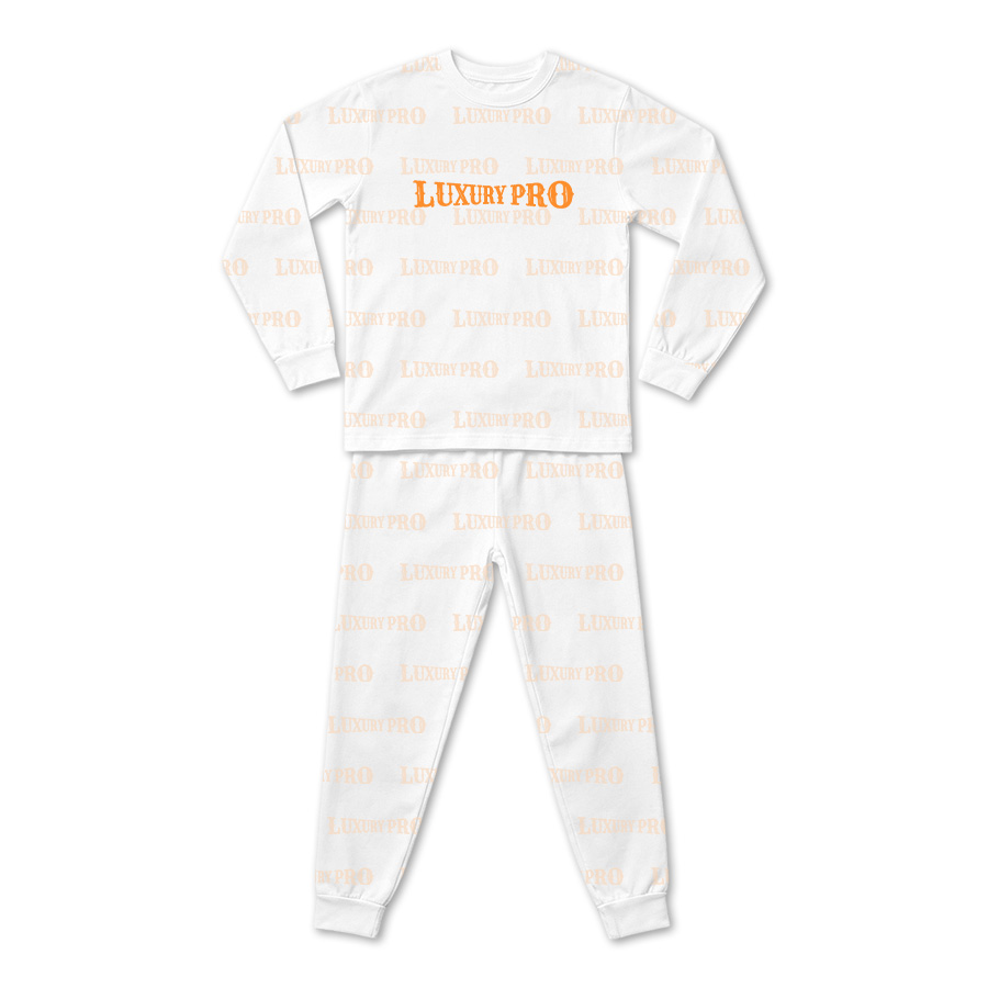 AOP KHU Adult Long Sleeve Milk Silk Pajama Set with Pants