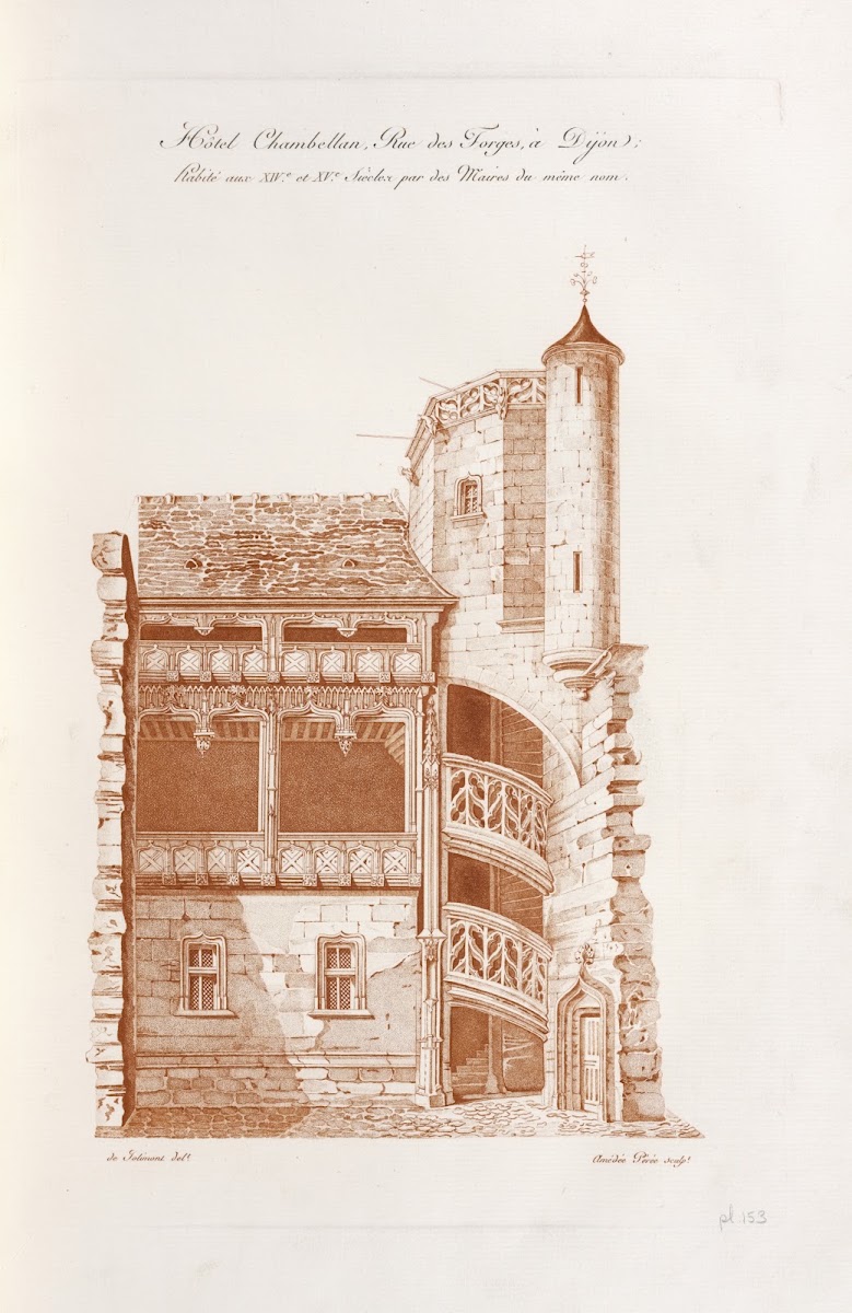 Hôtel Chambellan rue des forges à Dijon habité aux XIVe et XVe siècles par des m