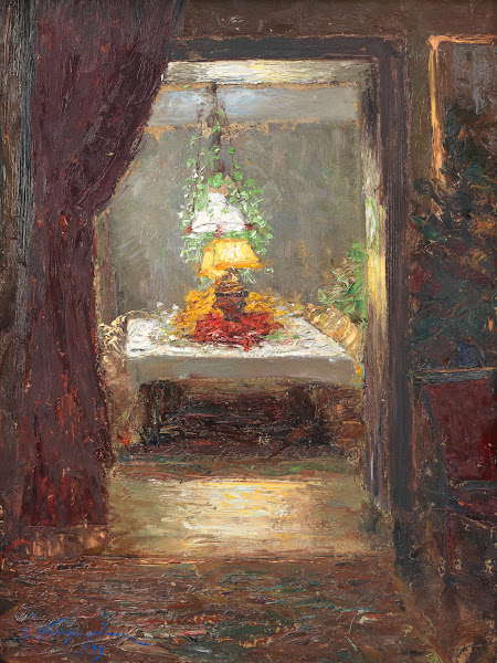 Blick auf eine festlich gedeckte Tafel 1909