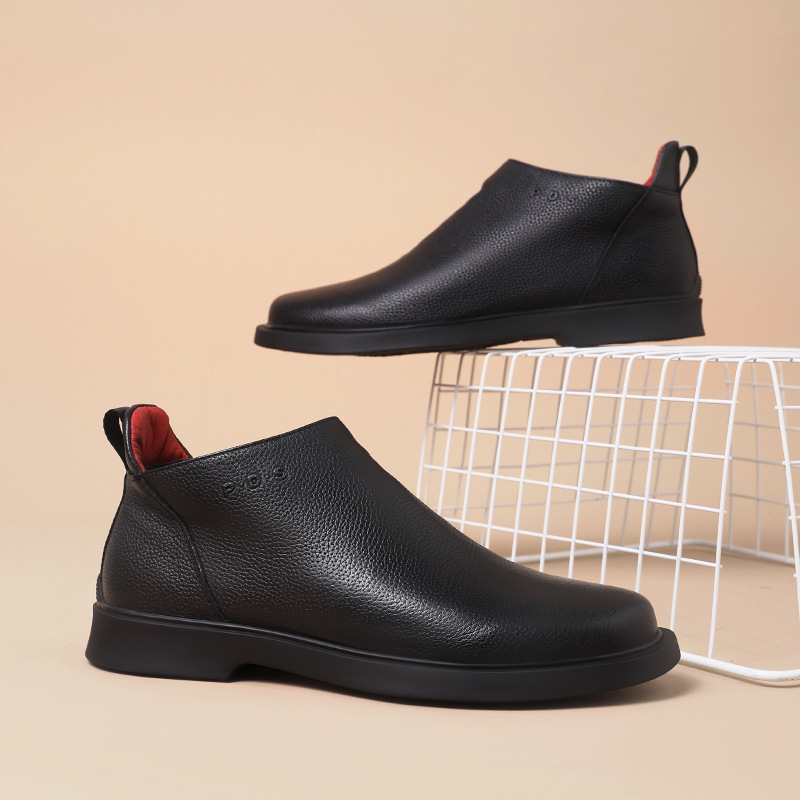 Herren-Chelsea-Stiefel aus Narbenleder