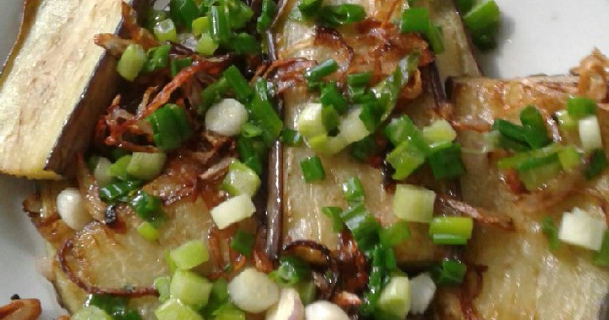 Cà tím chiên mỡ hành