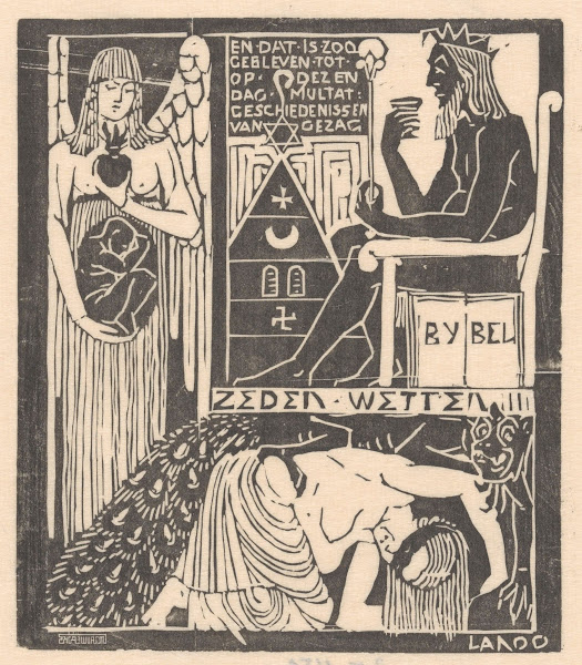 Geblinddoekte vrouw en monster