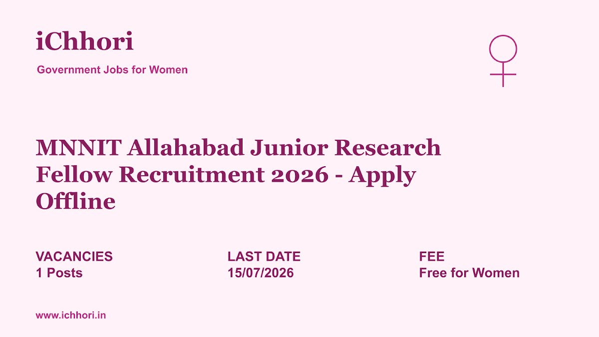 MNNIT Allahabad Junior Research Fellow Recruitment 2026 - Apply Offline - iChhori