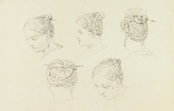 Etude de coiffure féminine sous cinq angles de vue Rome