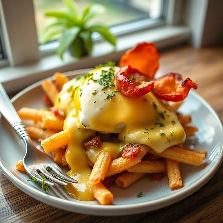 Crispy Breakfast Poutine with Hollandaise and Bacon – Easy & Homemade Breakfast Brunch