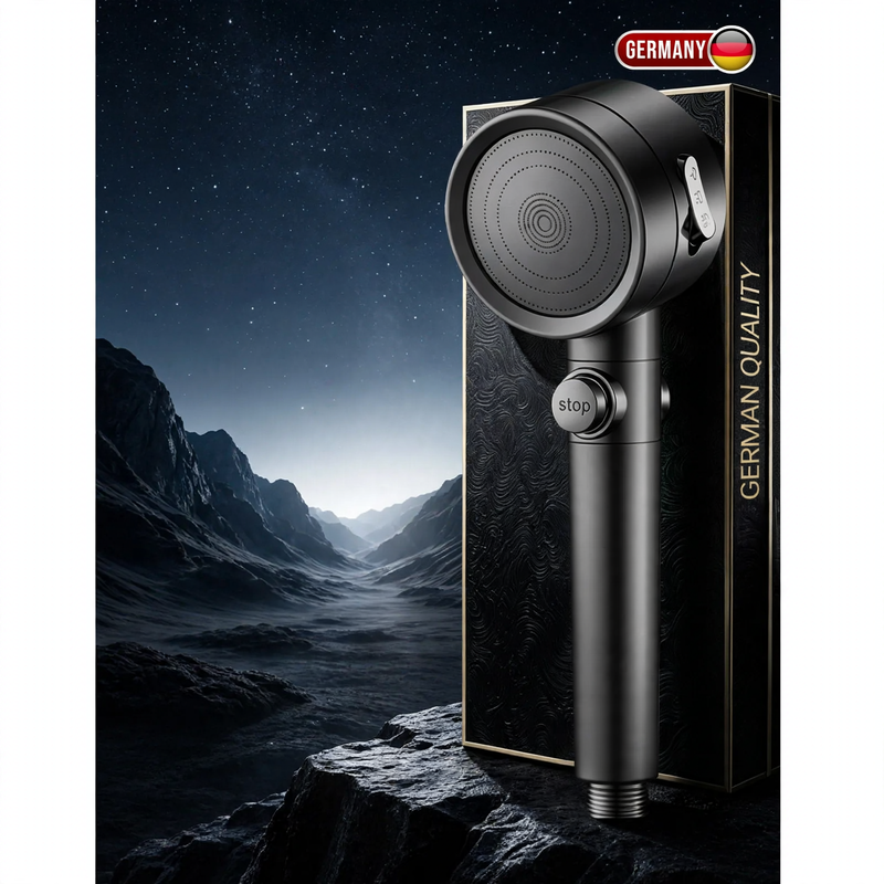 Pressure boosted shower head with turbo function