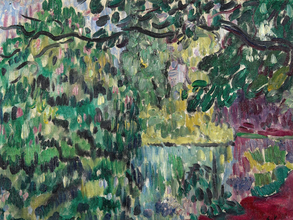 Bord de rivière aux arbres 1908