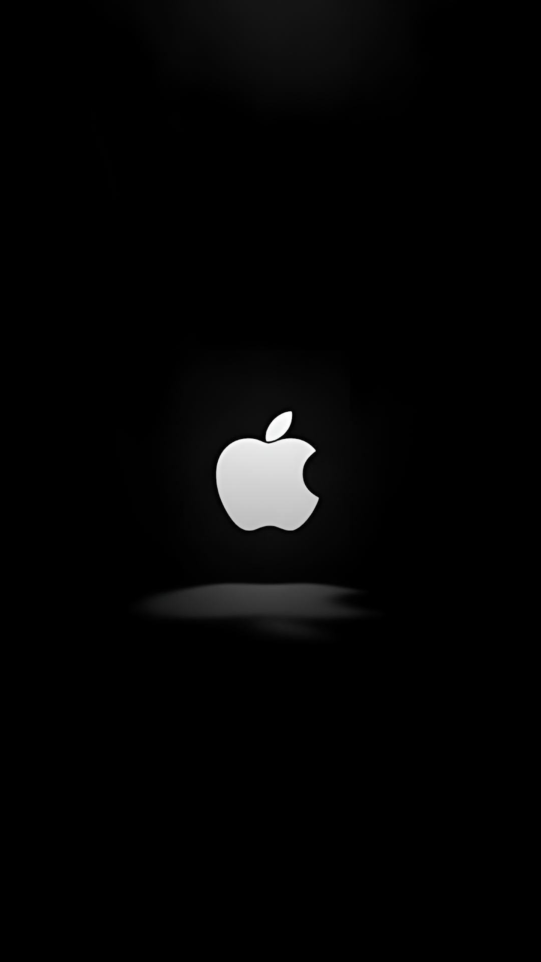 Apple Logo Minimalist Black Background White Icon Amoled - Free 4K mobile Wallpaper