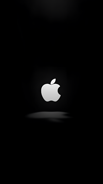 Apple Logo Minimalist Black Background White Icon Amoled - Free mobile Wallpaper