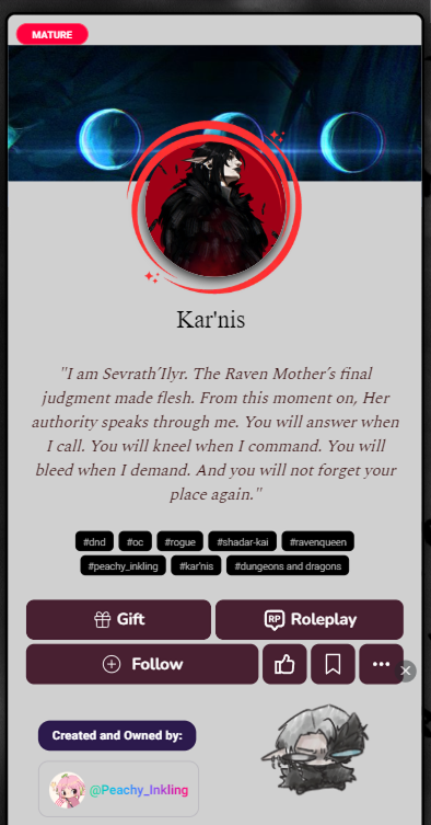 Customized character profile 10