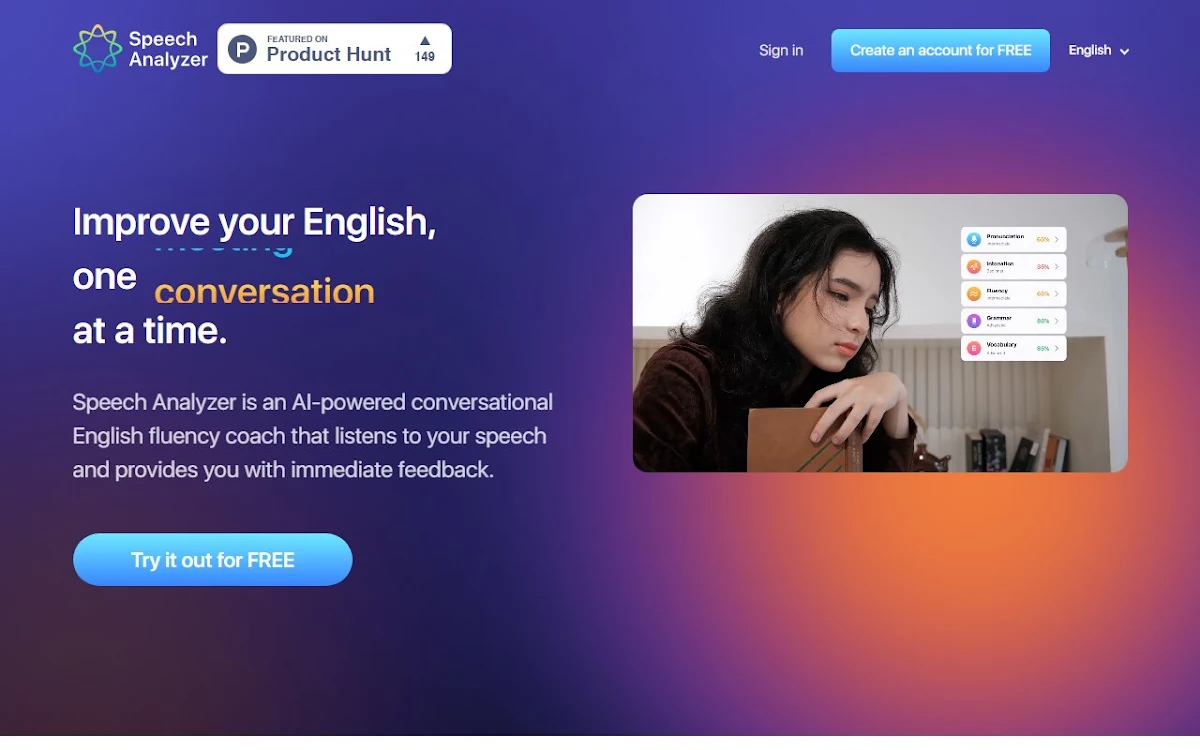 Captura de ELSA SPEECH ANALYZER