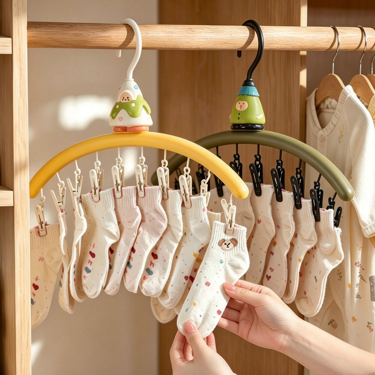 Cartoon drying rack with clips
