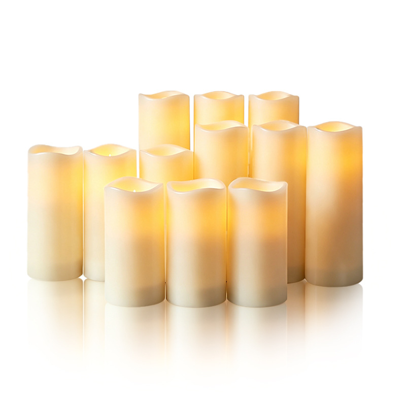 Waterproof LED Candle Set, 12-piece, ABS Plastic
