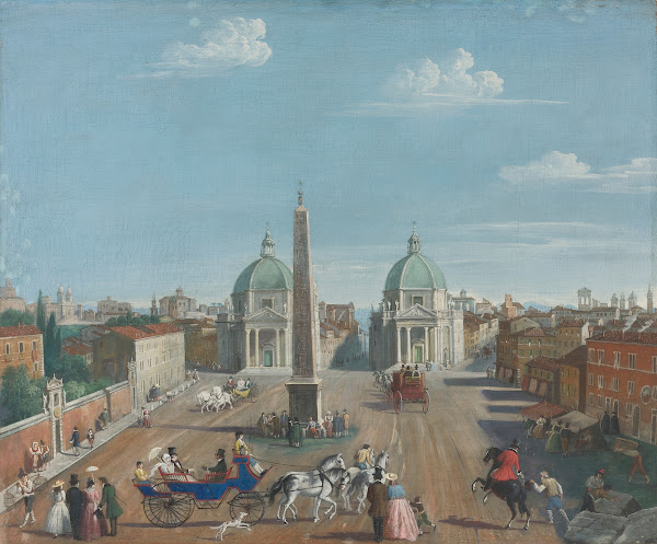 Rome A View Of The Piazza Del Popolo 1852
