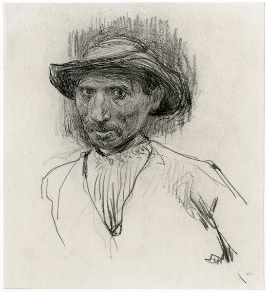 Kop van een man portret van een arbeider 1888