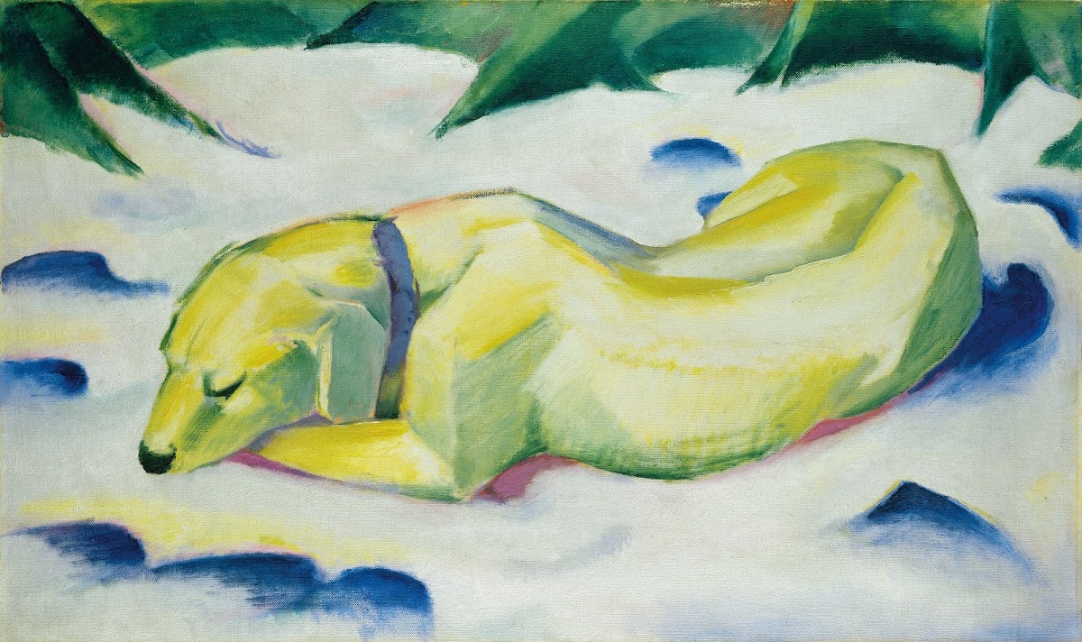 Dog Lying in the Snow ca 1911