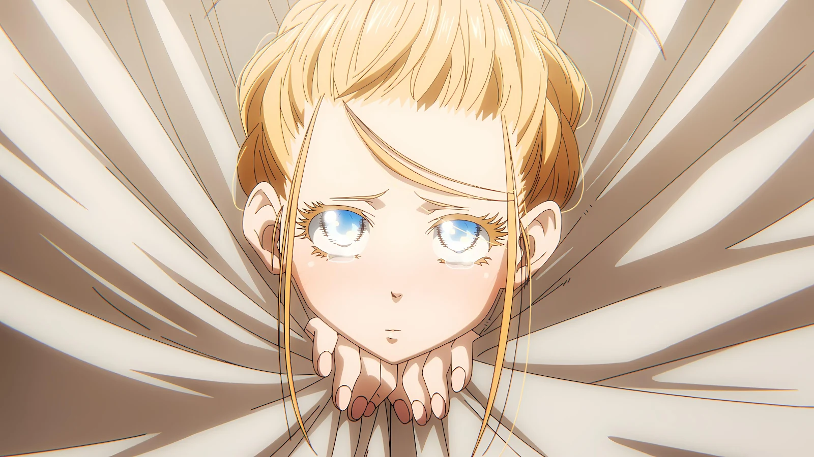 Blonde Anime Girl With Blue Eyes - Anime Digital Art 4K Wallpaper (3840x2160)