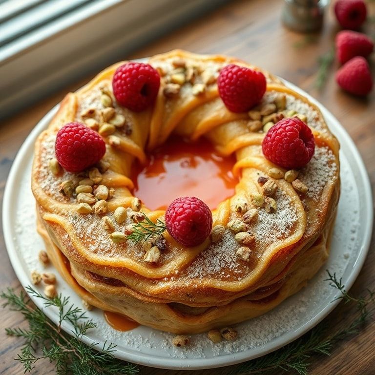 Raspberry and Pistachio Wreath Recipe: A Festive Vegan Treat – Easy Homemade Delight