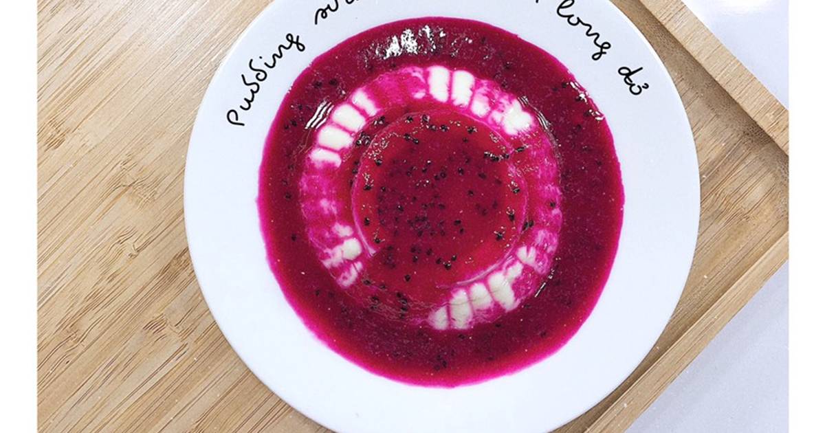 Pudding sữa sốt thanh long đỏ