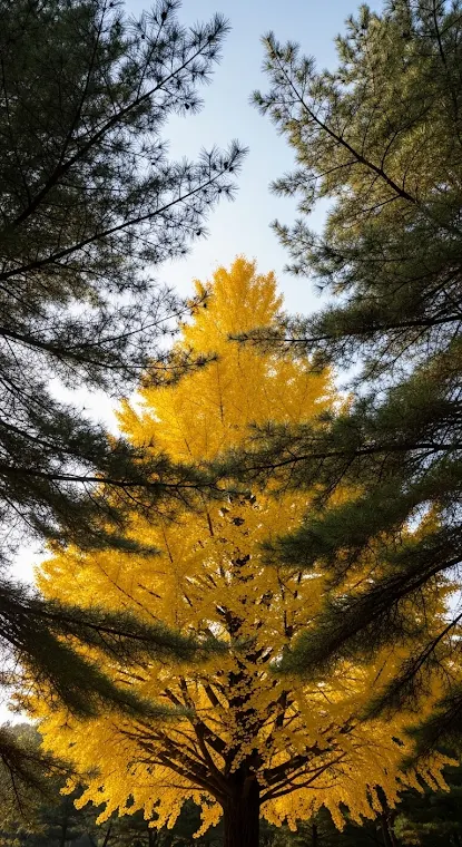 Golden Autumn Ginkgo Canopy