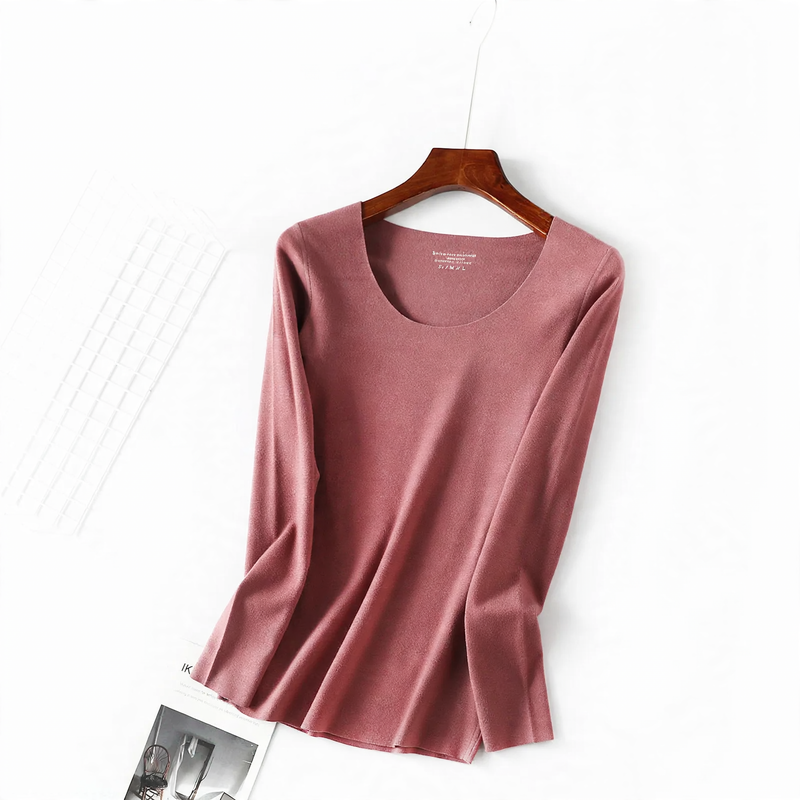 Thermal underwear set for women, self-warming, U-neck