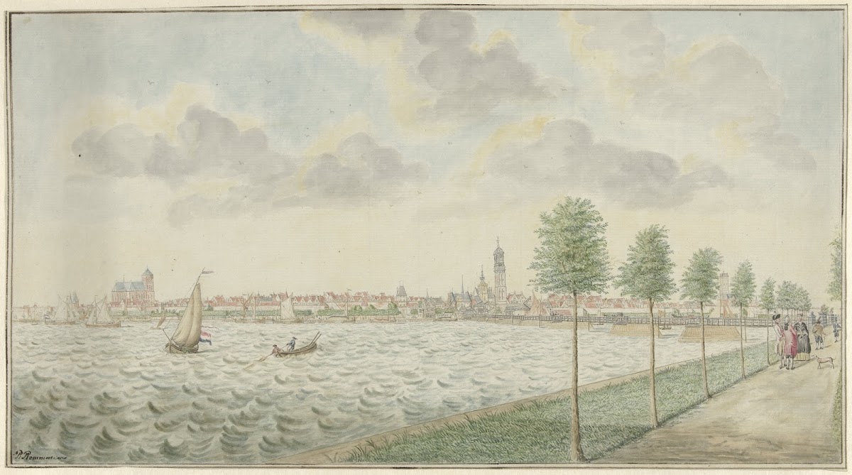 Gezicht op Kampen van de rivierzijde 1770   1810