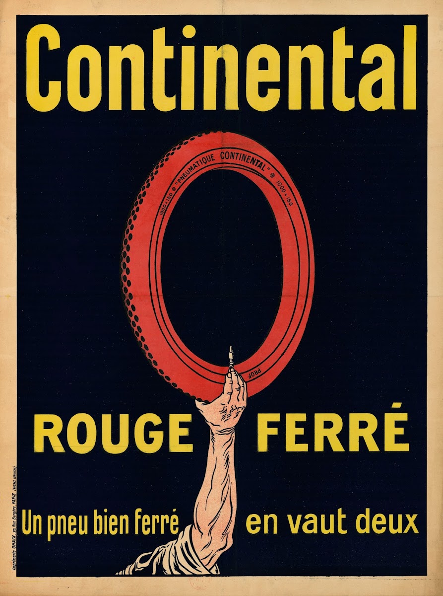 Continental rouge ferré Un pneu bien ferré en vaut deux 1910