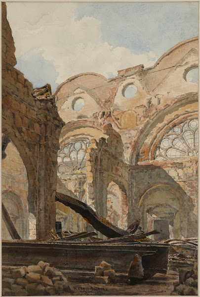 Ruines du Palais de Justice salle des Pas Perdus après lincendie de 1871 1871