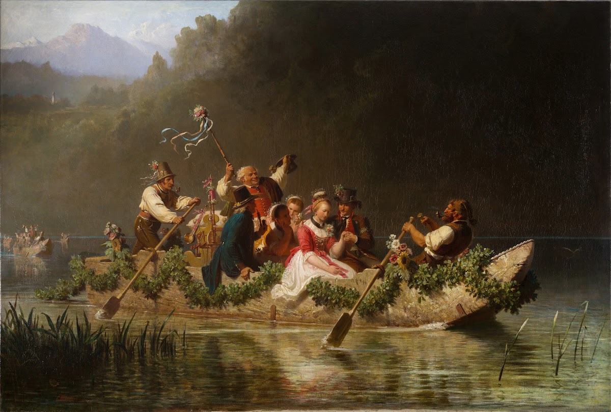 Hochzeitszug auf einem bayerischen Gebirgssee 1867