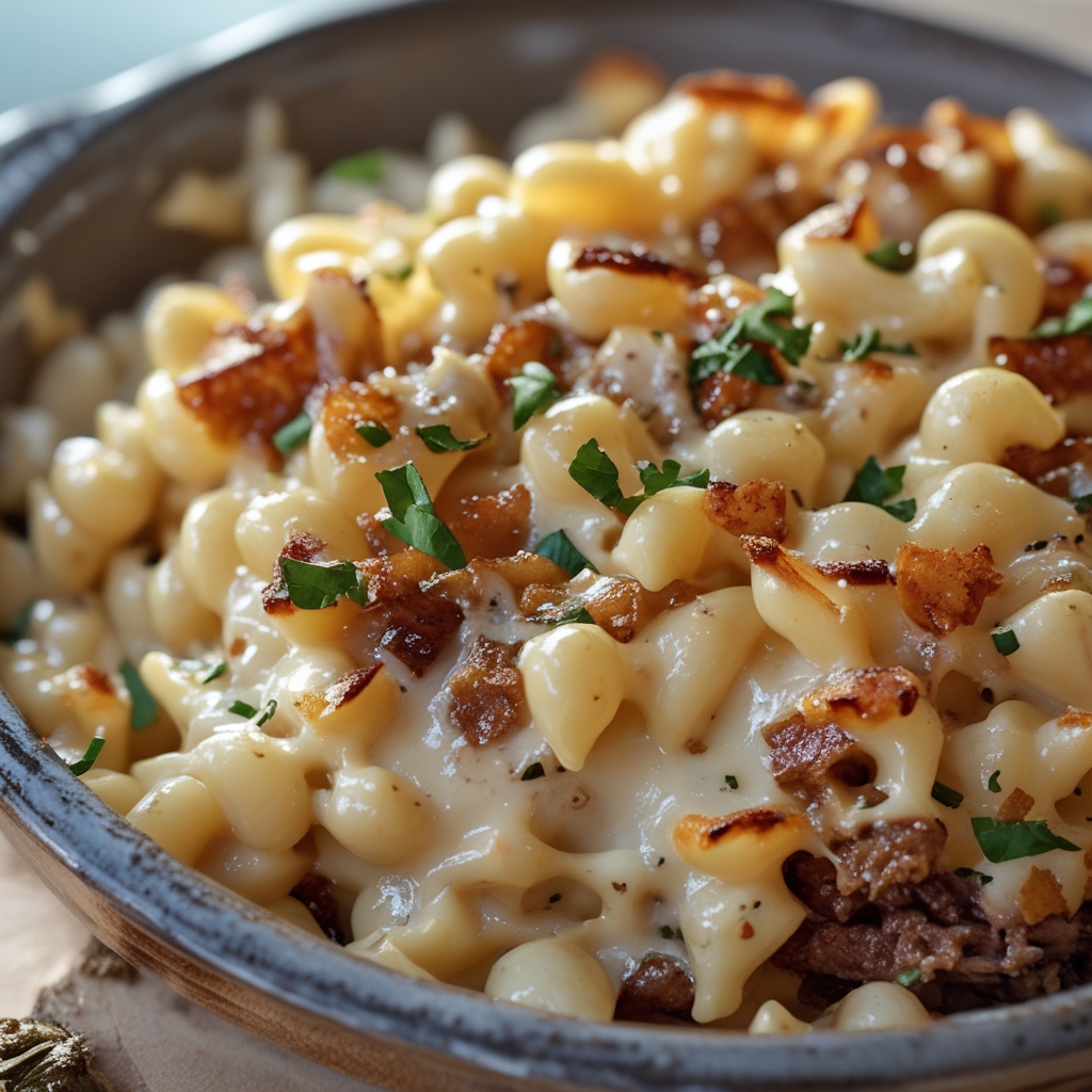 High-Protein Creamy Philly Cheesesteak Mac & Cheese Bliss – Easy, Comforting Weeknight Meal