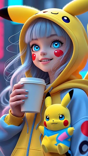 Girl with Pikachu Picture