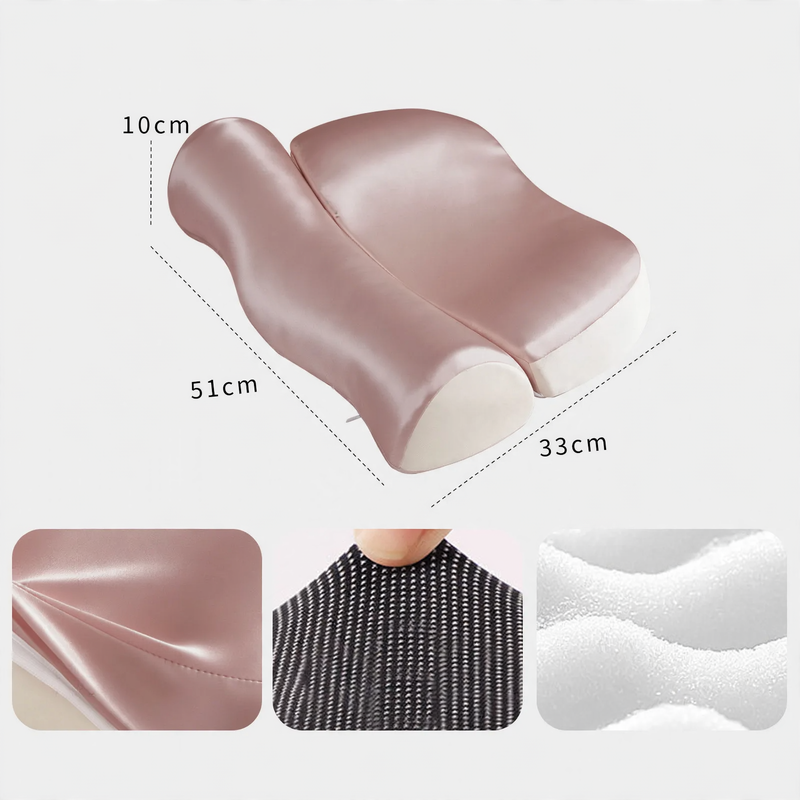 Wave pillow made of memory foam with ice silk cover