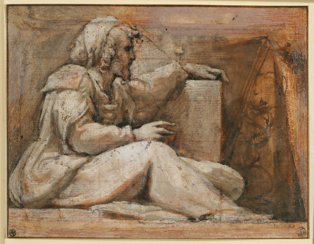 Seated Prophet with Book facing right ca 1523