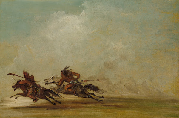 Comanche Warrior Lancing An Osage At Full Speed 1837 1839