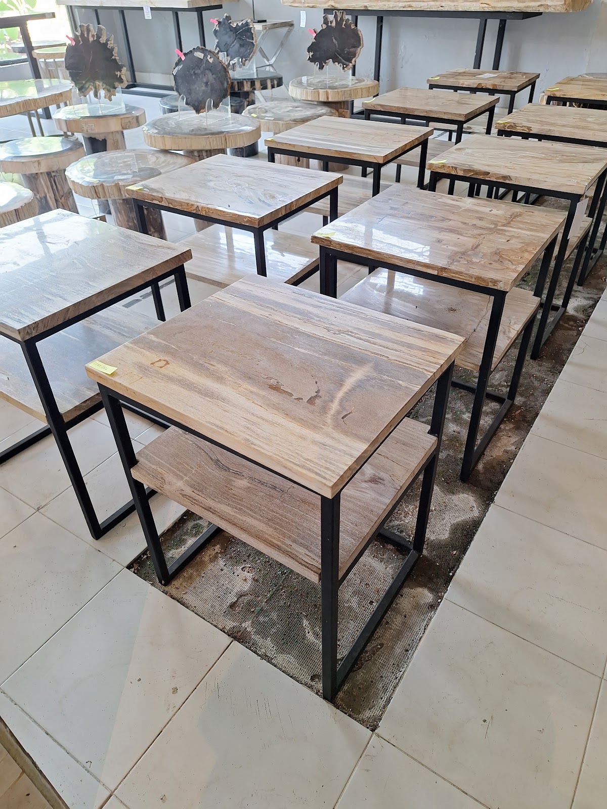 BED SIDE TABLE — SKU STBD.002 | Petrified Wood by PJ Antique Bali