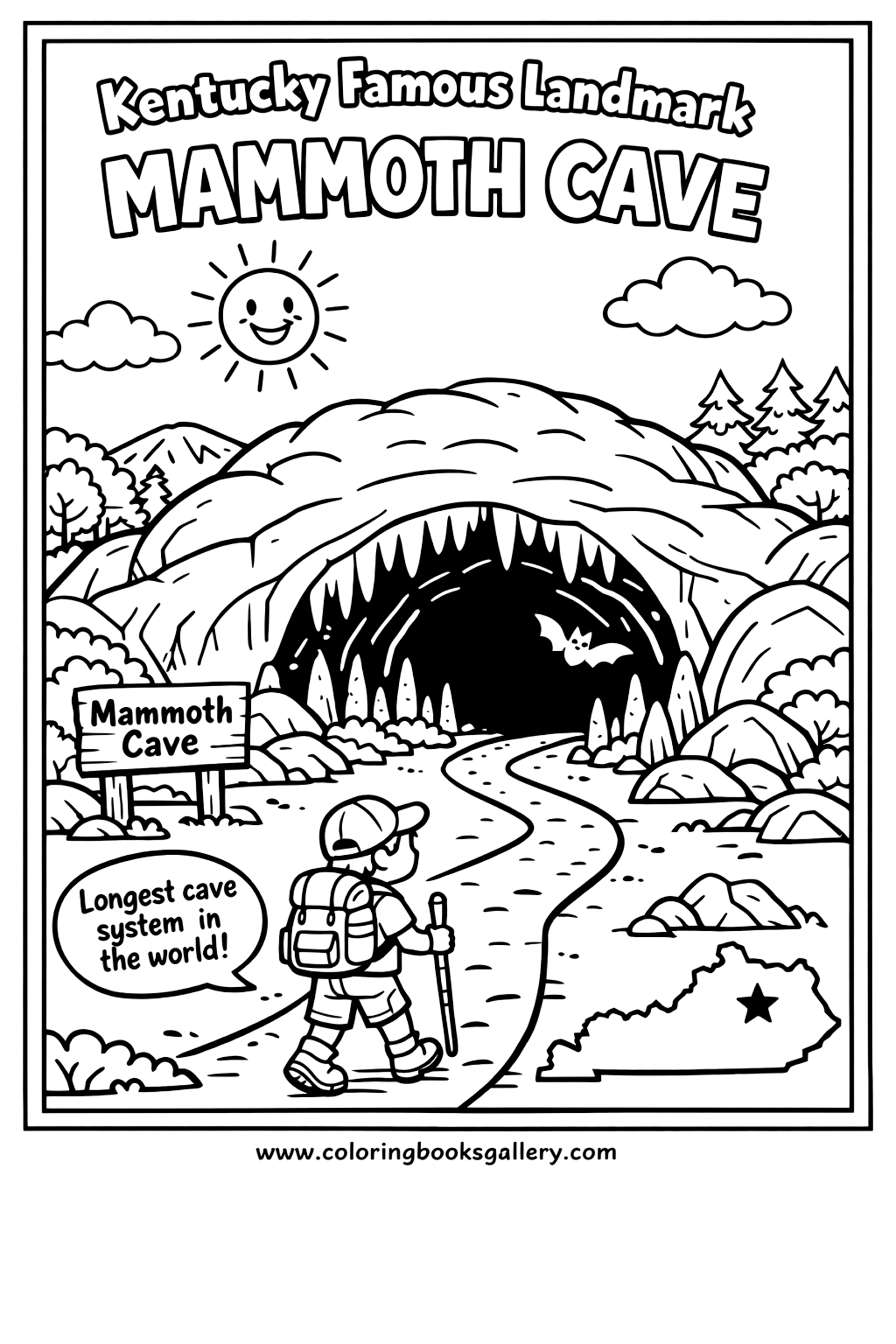 Kentucky Famous Landmark – Simple Educational Printable Coloring Page for Kids