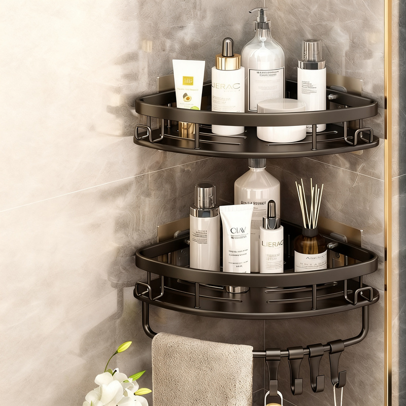 Badezimmer-Eckkorb aus Aluminium